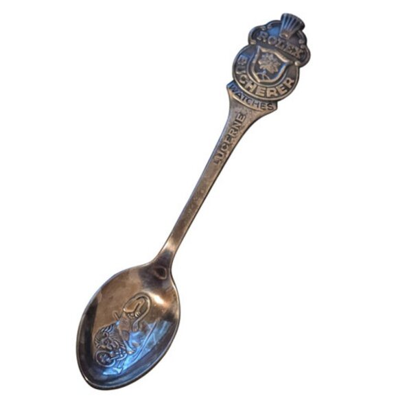 Vintage Souvenir Spoon Lot Rare Rolex Watch Co. Spoon + 3 Italian Pewter Spoons - Picture 3 of 12